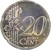 Austria coin 20 Euro Cent - 1'st Map (2002 - 2007) reverse reverse of 20 Euro Cent - 1'st Map (2002 - 2007) coin with KM# 3086 from Austria. Inscription: 20 EURO CENT LL