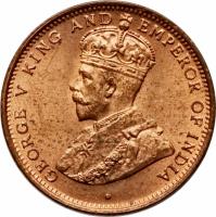 Ceylon coin 1/2 Cent - George V (1912 - 1926) obverse obverse of 1/2 Cent - George V (1912 - 1926) coin with KM# 106 from Ceylon. Inscription: GEORGE V KING AND EMPEROR OF INDIA