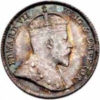Ceylon coin 10 Cents - Edward VII (1902 - 1910) obverse obverse of 10 Cents - Edward VII (1902 - 1910) coin with KM# 97 from Ceylon. Inscription: EDWARD VII KING & EMPEROR