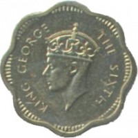Ceylon coin 2 Cents - George VI (1951) obverse obverse of 2 Cents - George VI (1951) coin with KM# 119 from Ceylon. Inscription: KING GEORGE THE SIXTH