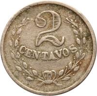 reverse of 2 Centavos - Leprosarium Coinage (1921) coin with KM# L10 from Colombia. Inscription: 2 CENTAVOS