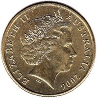Australia coin 1 Dollar - Elizabeth II - 4'th Portrait (2000 - 2015) obverse obverse of 1 Dollar - Elizabeth II - 4'th Portrait (2000 - 2015) coin with KM# 489 from Australia. Inscription: ELIZABETH II AUSTRALIA 2006 IRB