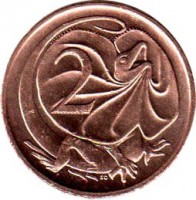 Australia coin 2 Cents - Elizabeth II (1985 - 1991) reverse reverse of 2 Cents - Elizabeth II (1985 - 1991) coin with KM# 79 from Australia. Inscription: 2 SD