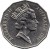 obverse of 50 Cents - Elizabeth II - Australian Bicentenary (1988) coin with KM# 99 from Australia. Inscription: ELIZABETH II AUSTRALIA 1988 RDM