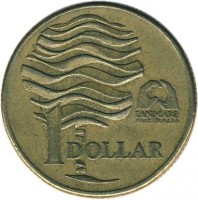 reverse of 1 Dollar - Elizabeth II - Landcare Australia - 3'rd Portrait (1993) coin with KM# 208 from Australia. Inscription: LANDCARE AUSTRALIA 1 DOLLAR