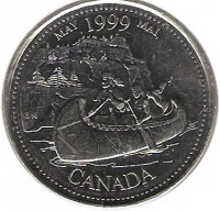 Canada coin 25 Cents - Elizabeth II - May (1999) reverse reverse of 25 Cents - Elizabeth II - May (1999) coin with KM# 346 from Canada. Inscription: MAY 1999 MAI CANADA