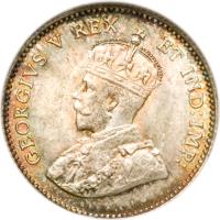 obverse of 5 Cents - George V - Without DEI GRATIA (1911) coin with KM# 16 from Canada. Inscription: GEORGIVS V REX ET IND:IMP: