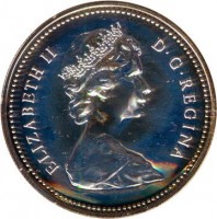 obverse of 1 Dollar - Elizabeth II - Griffon (1979) coin with KM# 124 from Canada. Inscription: ELIZABETH II D · G · REGINA