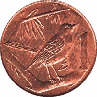 Cayman Islands coin 1 Cent - Elizabeth II - 3'rd Portrait (1987 - 1990) reverse reverse of 1 Cent - Elizabeth II - 3'rd Portrait (1987 - 1990) coin with KM# 87 from Cayman Islands. Inscription: 1