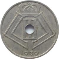 obverse of 25 Centimes - Leopold III - BELGIQUE-BELGIE (1938 - 1939) coin with KM# 114 from Belgium. Inscription: 1939