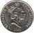 obverse of 20 Tene - Elizabeth II - 3'rd Portrait (1987 - 1994) coin with KM# 35 from Cook Islands. Inscription: ELIZABETH II COOK ISLANDS 1987