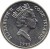 obverse of 5 Tene - Elizabeth II - 3'rd Portrait (1987 - 1994) coin with KM# 33 from Cook Islands. Inscription: ELIZABETH II COOK ISLAND RDM 1992