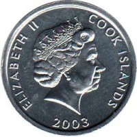 Cook Islands coin 1 Cent - Elizabeth II - Collie - 4'th Portrait (2003) obverse obverse of 1 Cent - Elizabeth II - Collie - 4'th Portrait (2003) coin with KM# 420 from Cook Islands. Inscription: ELIZABETH II COOK ISLANDS 2003