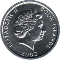 Cook Islands coin 1 Cent - Elizabeth II - Monkey - 4'th Portrait (2003) obverse obverse of 1 Cent - Elizabeth II - Monkey - 4'th Portrait (2003) coin with KM# 423 from Cook Islands. Inscription: ELIZABETH II COOK ISLANDS 2003