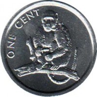 Cook Islands coin 1 Cent - Elizabeth II - Monkey - 4'th Portrait (2003) reverse reverse of 1 Cent - Elizabeth II - Monkey - 4'th Portrait (2003) coin with KM# 423 from Cook Islands. Inscription: ONE CENT