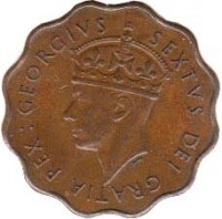 obverse of 1/2 Piastre - George VI (1949) coin with KM# 29 from Cyprus. Inscription: : GEORGIVS SEXTVS DEI GRATIA REX