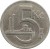 reverse of 5 Korun (1925 - 1927) coin with KM# 10 from Czechoslovakia. Inscription: 5 Kč