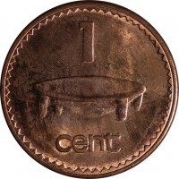 reverse of 1 Cent - Elizabeth II - 3'rd Portrait (1990 - 2006) coin with KM# 49a from Fiji. Inscription: 1 cent