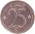 reverse of 25 Centimes - Baudouin I - Dutch text (1964 - 1975) coin with KM# 154 from Belgium. Inscription: BELGIE 25 C