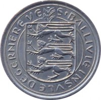 obverse of 10 New Pence - Elizabeth II (1968 - 1971) coin with KM# 24 from Guernsey. Inscription: S'BALLIVIE INSVLE DE GERNEREVE
