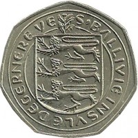 obverse of 50 New Pence - Elizabeth II (1969 - 1971) coin with KM# 25 from Guernsey. Inscription: S'BALLIVIE INSVLE DEGERNERE VE