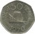 reverse of 50 New Pence - Elizabeth II (1969 - 1971) coin with KM# 25 from Guernsey. Inscription: NEW 50 PENCE 1970