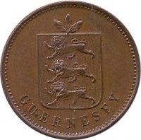 Guernsey coin 4 Doubles - William IV / Victoria (1830 - 1858) obverse obverse of 4 Doubles - William IV / Victoria (1830 - 1858) coin with KM# 2 from Guernsey. Inscription: GUERNESEY