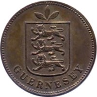 Guernsey coin 1 Double - William IV / Victoria / Edward VII / George V (1830 - 1911) obverse obverse of 1 Double - William IV / Victoria / Edward VII / George V (1830 - 1911) coin with KM# 10 from Guernsey. Inscription: GUERNESEY