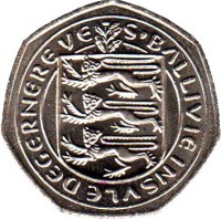 obverse of 50 Pence - Elizabeth II (1979 - 1984) coin with KM# 34 from Guernsey. Inscription: S'BALLIVIE INSVLE DEGERNERE VE