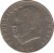 obverse of 50 Centimes (1975 - 1985) coin with KM# 101a from Haiti. Inscription: REPUBLIQUE D'HAITI 1983