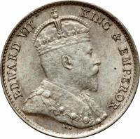 obverse of 5 Cents - Edward VII (1903 - 1905) coin with KM# 12 from Hong Kong. Inscription: EDWARD VII KING & EMPEROR