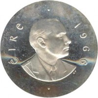 Ireland coin 10 Shillings - 50th Anniversary of Easter Uprising (1966) obverse obverse of 10 Shillings - 50th Anniversary of Easter Uprising (1966) coin with KM# 18 from Ireland. Inscription: éIRe 1966