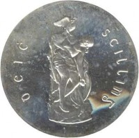 Ireland coin 10 Shillings - 50th Anniversary of Easter Uprising (1966) reverse reverse of 10 Shillings - 50th Anniversary of Easter Uprising (1966) coin with KM# 18 from Ireland. Inscription: deic scilling