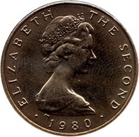 Isle of Man coin 1 Pound - Elizabeth II - 2'nd Portrait (1978 - 1982) obverse obverse of 1 Pound - Elizabeth II - 2'nd Portrait (1978 - 1982) coin with KM# 44 from Isle of Man. Inscription: ELIZABETH THE SECOND PM · 1980 ·