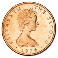 obverse of 1/2 Penny - Elizabeth II - 2'nd Portrait (1976 - 1979) coin with KM# 32 from Isle of Man. Inscription: ELIZABETH THE SECOND · 1978 · PM