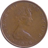 Isle of Man coin 2 Pence - Elizabeth II - 2'nd Portrait (1976 - 1979) obverse obverse of 2 Pence - Elizabeth II - 2'nd Portrait (1976 - 1979) coin with KM# 34 from Isle of Man. Inscription: ELIZABETH THE SECOND · 1976 ·