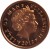 obverse of 1 Penny - Elizabeth II - 4'th Portrait (2004 - 2015) coin with KM# 1253 from Isle of Man. Inscription: ISLE OF MAN ELIZABETH II 2012
