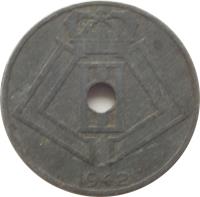 obverse of 25 Centimes - Leopold III - BELGIE-BELGIQUE (1942 - 1947) coin with KM# 132 from Belgium. Inscription: 1942