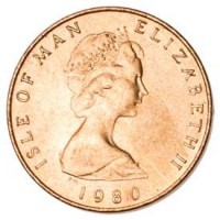 Isle of Man coin 1/2 Penny - Elizabeth II - 2'nd Portrait (1980 - 1983) obverse obverse of 1/2 Penny - Elizabeth II - 2'nd Portrait (1980 - 1983) coin with KM# 58 from Isle of Man. Inscription: ISLE OF MAN ELIZABETH II 1980