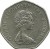 obverse of 50 New Pence - Elizabeth II - 2'nd Portrait (1969 - 1980) coin with KM# 34 from Jersey. Inscription: QUEEN ELIZABETH THE SECOND