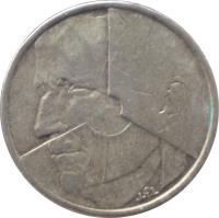 obverse of 5 Francs - Baudouin I - French text (1986 - 1993) coin with KM# 163 from Belgium. Inscription: J P L