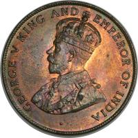 Mauritius coin 5 Cents - George V (1917 - 1924) obverse obverse of 5 Cents - George V (1917 - 1924) coin with KM# 14 from Mauritius. Inscription: · GEORGE V KING AND EMPEROR OF INDIA