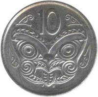 New Zealand coin 10 Cents - Elizabeth II - 4'th Portrait (1999 - 2006) reverse reverse of 10 Cents - Elizabeth II - 4'th Portrait (1999 - 2006) coin with KM# 117 from New Zealand. Inscription: 10