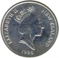 New Zealand coin 5 Cents - Elizabeth II - 3'rd Portrait (1986 - 1998) obverse obverse of 5 Cents - Elizabeth II - 3'rd Portrait (1986 - 1998) coin with KM# 60 from New Zealand. Inscription: ELIZABETH II NEW ZEALAND 1987