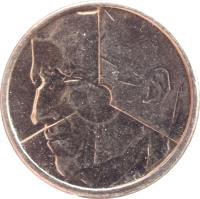 obverse of 50 Francs - Baudouin I - French text (1987 - 1993) coin with KM# 168 from Belgium. Inscription: J.P.L