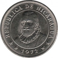 Nicaragua coin 10 Centavos (1972) obverse obverse of 10 Centavos (1972) coin with KM# 17.2a from Nicaragua. Inscription: REPUBLICA DE NICARAGUA **1972**