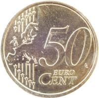 Belgium coin 50 Euro Cent - Albert II - 2'nd Map; 2'nd Type; 1'st Portrait (2009 - 2013) reverse reverse of 50 Euro Cent - Albert II - 2'nd Map; 2'nd Type; 1'st Portrait (2009 - 2013) coin with KM# 300 from Belgium. Inscription: 50 EURO CENT LL