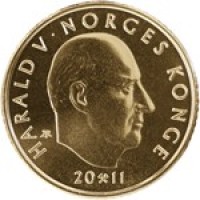 obverse of 10 Kroner - Harald V - Bicentenary of the Founding of Norway’s First University (2011) coin with KM# 484 from Norway. Inscription: HARALD V · NORGES KONGE 20 11