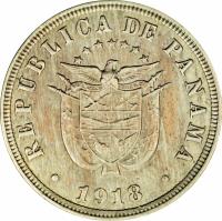 obverse of 2 1/2 Centésimos (1907 - 1918) coin with KM# 7 from Panama. Inscription: REPUBLICA DE PANAMA