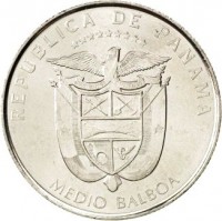 Panama coin 1/2 Balboa - Old Panama: Coin of 1580 (2011) obverse obverse of 1/2 Balboa - Old Panama: Coin of 1580 (2011) coin with KM# 142 from Panama. Inscription: REPUBLICA DE PANAMA MEDIO BALBOA